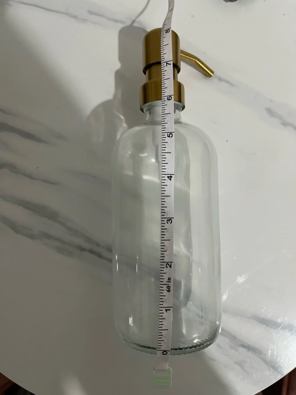 Set of 2 Clear 16 oz Glass Hand Dish Soap Dispenser Bottle with Gold Pump